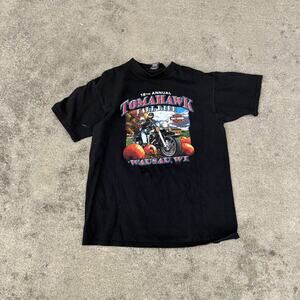 Harley Davidson Wausau Wisconsin Annual Fall Ride T Shirt L As Pictured Hole!!
